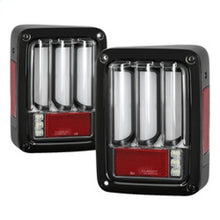 Carica l&#39;immagine nel visualizzatore di Gallery, Spyder 07-16 Jeep Wrangler Version 2 Light Bar LED Tail Lights - Black (ALT-YD-JWA07V2-LBLED-BK)