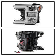 Carica l&#39;immagine nel visualizzatore di Gallery, Spyder Signature Ford F150 18-19 (Halogen Model) Proj. Headlights - Chrome (PRO-YD-FF15018-LBSEQ-C)