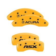 Charger l&#39;image dans la galerie, MGP 4 Caliper Covers Engraved Front Acura Rear RSX Yellow Finish Black Char 2003 Acura RSX