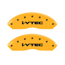 Carica l&#39;immagine nel visualizzatore di Gallery, MGP 4 Caliper Covers Engraved F &amp; R I-Vtec Yellow Finish Black Char 2010 Honda Accord Crosstour