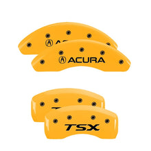 Charger l&#39;image dans la galerie, MGP 4 Caliper Covers Engraved Front Acura Rear TSX Yellow Finish Black Char 2005 Acura TSX