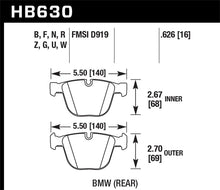 Cargar imagen en el visor de la galería, Hawk 04-10 BMW 535i/545i/550i / 04-10 645Ci/650i /02-09 745i/745Li/750 HPS 5.0 Street Brake Pads