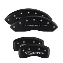 Cargar imagen en el visor de la galería, MGP 4 Caliper Covers Engraved Front &amp; Rear Chevy racing Red finish silver ch