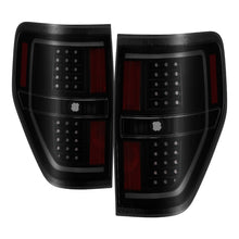Carica l&#39;immagine nel visualizzatore di Gallery, xTune 09-14 Ford F-150 Light Bar LED Tail Lights - Black Smoke (ALT-JH-FF15009-LBLED-BSM)