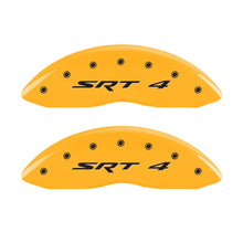 Load image into Gallery viewer, MGP Front set 2 Caliper Covers Engraved Front SRT4 Yellow finish black ch