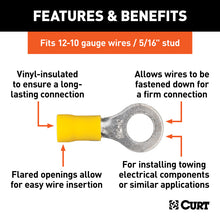 गैलरी व्यूवर में इमेज लोड करें, Curt Ring Terminals (12-10 Wire Gauge 5/16in Stud Size 100-Pack)