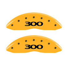 Load image into Gallery viewer, MGP 4 Caliper Covers Engraved Front &amp; Rear 300 Yellow Finish Black Char 2005 Chrysler 300