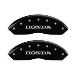 MGP 4 Caliper Covers Engraved Front Honda Engraved Rear H Logo Black finish silver ch