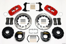 Charger l&#39;image dans la galerie, Wilwood AERO4 Rear P-Brake Kit 14.00in Drilled Red Chevy 12 Bolt-Spec 3.15in Brng