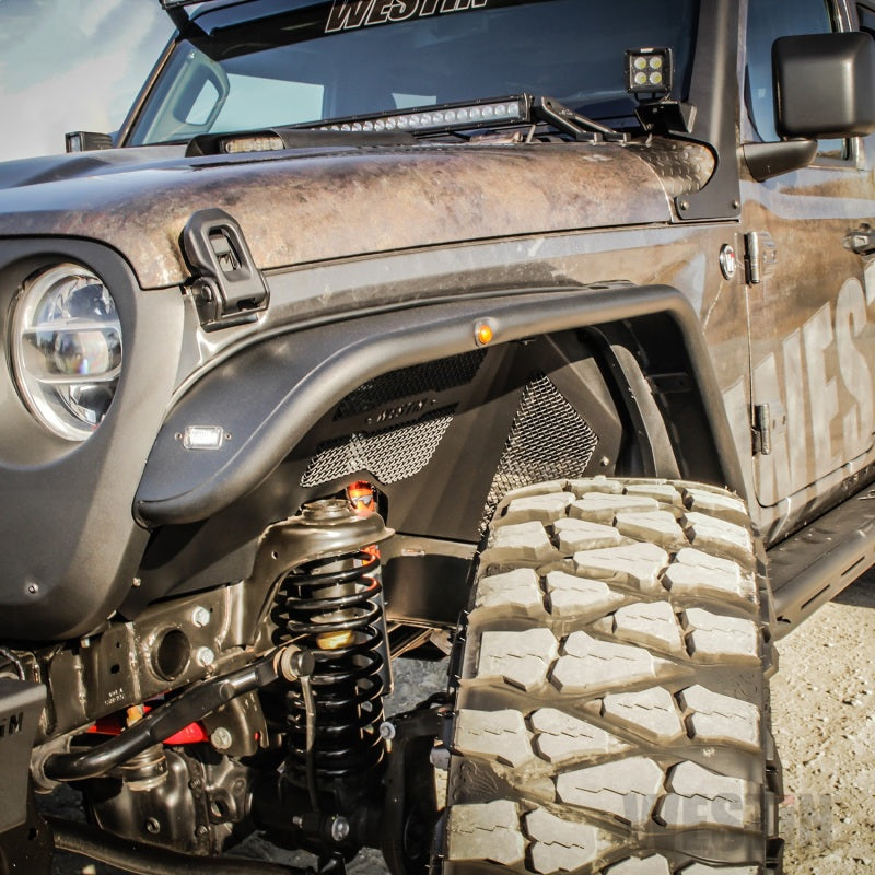 Westin 18-20 Jeep Wrangler JL / 20 Gladiator Tube Fenders - Front - Textured Black - 2to4wheels