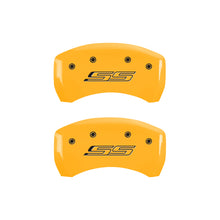 Cargar imagen en el visor de la galería, MGP 4 Caliper Covers Engraved Front &amp; Rear Bowtie Black finish silver ch