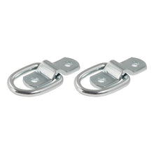 Load image into Gallery viewer, Curt 1in x 1-1/4in Surface-Mounted Tie-Down D-Rings (1200lbs Clear Zinc 2-Pack)