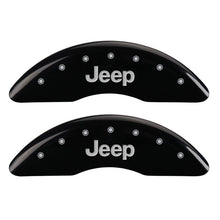 Charger l&#39;image dans la galerie, MGP 4 Caliper Covers Engraved Front JEEP Engraved Rear JEEP Grill logo Black finish silver ch