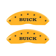 Charger l&#39;image dans la galerie, MGP 4 Caliper Covers Engraved Front Buick Rear Yellow Finish Black Char 2008 Buick Lucerne