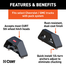Carica l&#39;immagine nel visualizzatore di Gallery, Curt GM Puck System 5th Wheel Legs - 2020 Chevrolet Silverado 2500HD / 3500HD