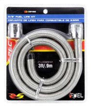 Laden Sie das Bild in den Galerie-Viewer, Spectre Stainless Steel Flex Fuel Line 3/8in. ID - 3ft. w/Chrome Clamps