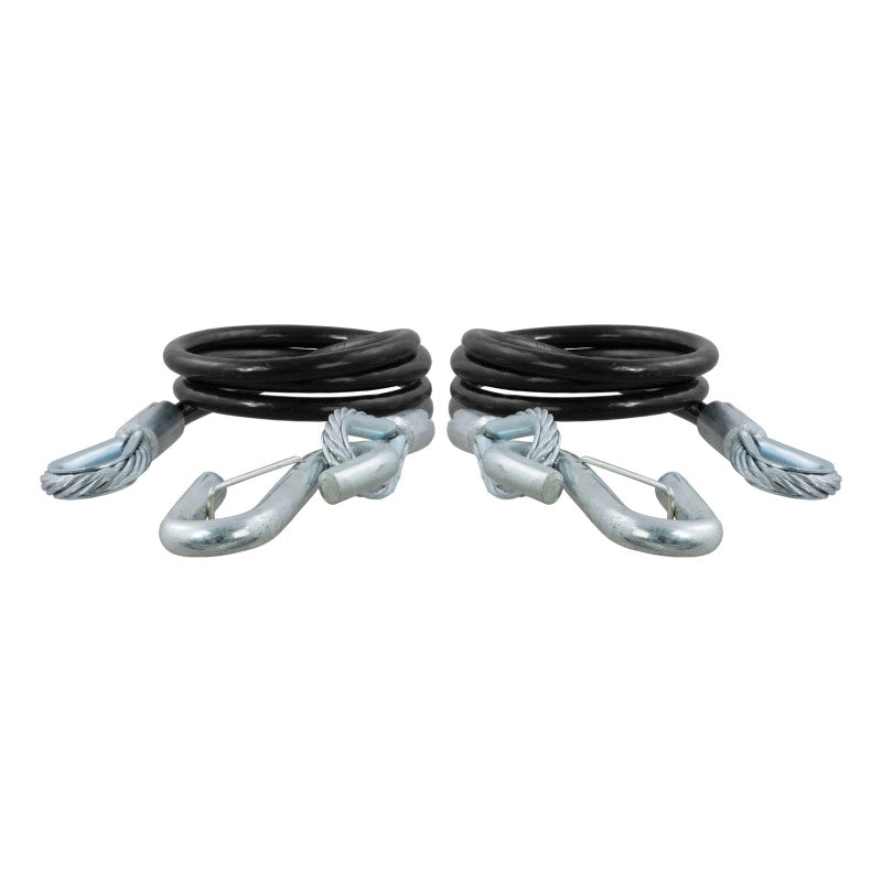 Curt 44-1/2in Safety Cables w/2 Snap Hooks (5000lbs Vinyl-Coated 2-Pack)
