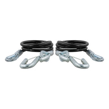 Load image into Gallery viewer, Curt 44-1/2in Safety Cables w/2 Snap Hooks (5000lbs Vinyl-Coated 2-Pack)