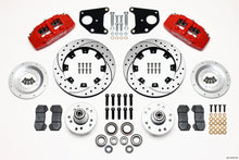 गैलरी व्यूवर में इमेज लोड करें, Wilwood Dynapro 6 Front Hub Kit 12.19in Drilled Red 62-72 CDP B &amp; E Body-Drum