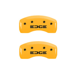 MGP 4 Caliper Covers Engraved Front & Rear Edge Yellow Finish Black Char 2008 Ford Edge