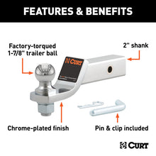 Carica l&#39;immagine nel visualizzatore di Gallery, Curt Loaded Ball Mount w/1-7/8in Ball (2in Shank 7500lbs 2in Drop)