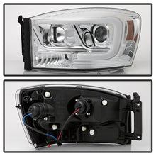 Carica l&#39;immagine nel visualizzatore di Gallery, Spyder Dodge Ram 1500 06-08 V2 Projector Headlights - Light Bar DRL - Chrome (PRO-YD-DR06V2-LB-C)