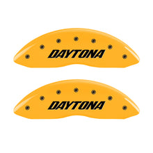 Charger l&#39;image dans la galerie, MGP 4 Caliper Covers Engraved Front &amp; Rear Daytona Yellow Finish Black Char 2006 Dodge Charger