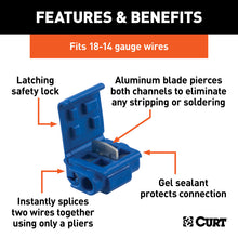 Carica l&#39;immagine nel visualizzatore di Gallery, Curt Snap Lock Tap Connectors w/Gel Sealant (18-14 Wire Gauge 100-Pack)