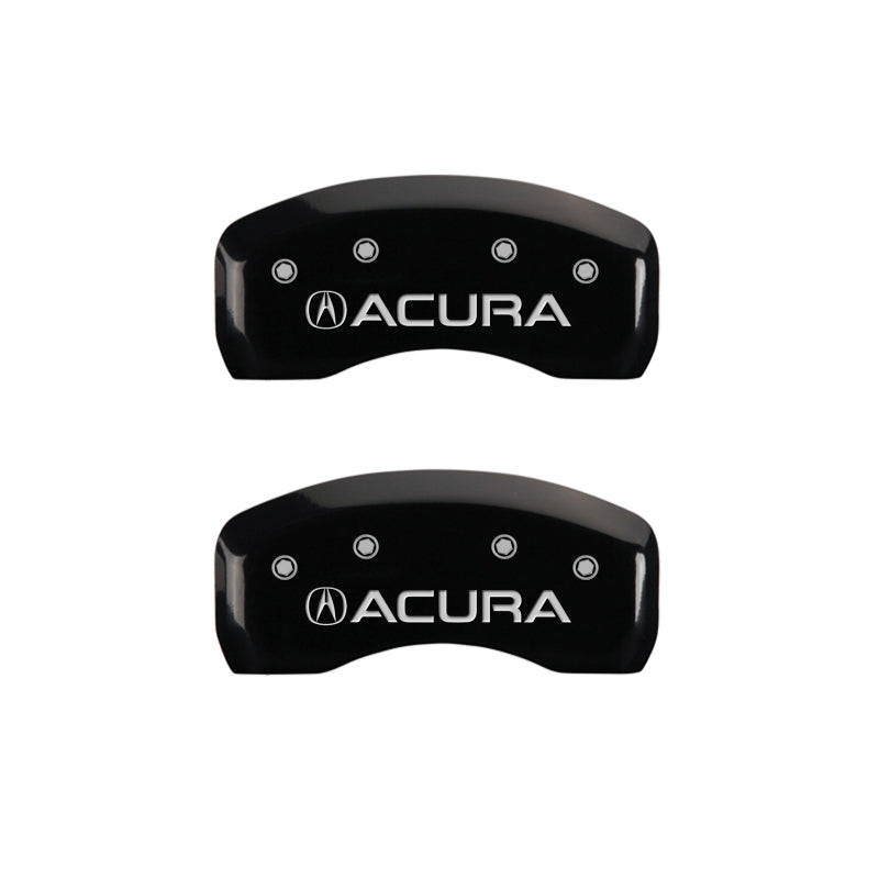 MGP 4 Caliper Covers Engraved Front & Rear Acura Black finish silver ch