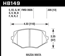 Charger l'image dans la galerie, Hawk 94-05 Miata (01-05 Normal Suspension) Blue 9012  Race Front Brake Pads D635