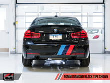 Cargar imagen en el visor de la galería, AWE Tuning BMW F3X 340i Touring Edition Axle-Back Exhaust - Diamond Black Tips (90mm)