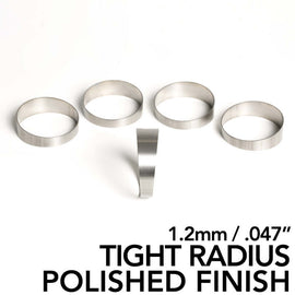 Ticon Industries 2.5in Pie Cut 1.26D Tight Radius 1.2mm/.047in (5 Pack) - POLISHED - 2to4wheels