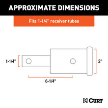 Carica l&#39;immagine nel visualizzatore di Gallery, Curt Receiver Tube Adapter (1-1/4in to 2in Shank Not for Towing Use 6-1/4in Length)