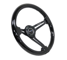 Charger l&#39;image dans la galerie, NRG Reinforced Steering Wheel (350mm / 3in. Deep) Blk Wood w/Blk Matte Spoke/Black Center Mark