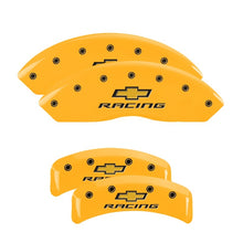 Carica l&#39;immagine nel visualizzatore di Gallery, MGP 4 Caliper Covers Engraved F &amp; R Chevy Racing Yellow Finish Black Char 1988 Chevrolet Corvette