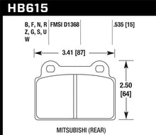 Cargar imagen en el visor de la galería, Hawk 2008-2014 Mitsubishi Lancer Evo (1-piece front rotor) High Perf. Street 5.0 Rear Brake Pads