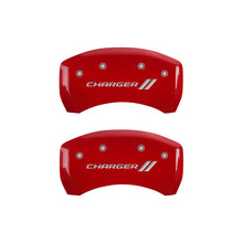 Charger l&#39;image dans la galerie, MGP 4 Caliper Covers Engraved Front &amp; Rear With stripes/Charger Yellow finish black ch