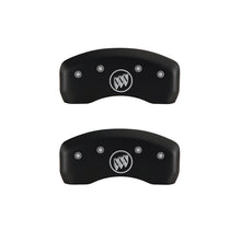 Cargar imagen en el visor de la galería, MGP 4 Caliper Covers Engraved Front Buick Engraved Rear Buick Shield Red finish silver ch