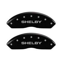 Carica l&#39;immagine nel visualizzatore di Gallery, MGP 4 Caliper Covers Engraved Front Shelby Engraved Rear Tiffany Snake Black finish silver ch