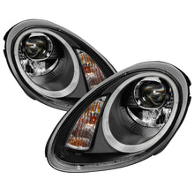 Carica l&#39;immagine nel visualizzatore di Gallery, Spyder Porsche Cayman 05-08 Headlights - Halogen Model Only - Black PRO-YD-P98705-HID-DRL-BK