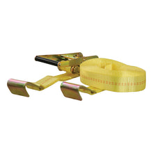 Load image into Gallery viewer, Curt 27ft Yellow Cargo Strap w/Flat Hooks (3333lbs)