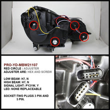 Laden Sie das Bild in den Galerie-Viewer, Spyder Mercedes Benz E-Class 07-09 Projector Headlights Halogen - DRL Blk PRO-YD-MBW21107-DRL-BK