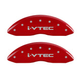 MGP 4 Caliper Covers Engraved Front & Rear i-Vtec Red finish silver ch