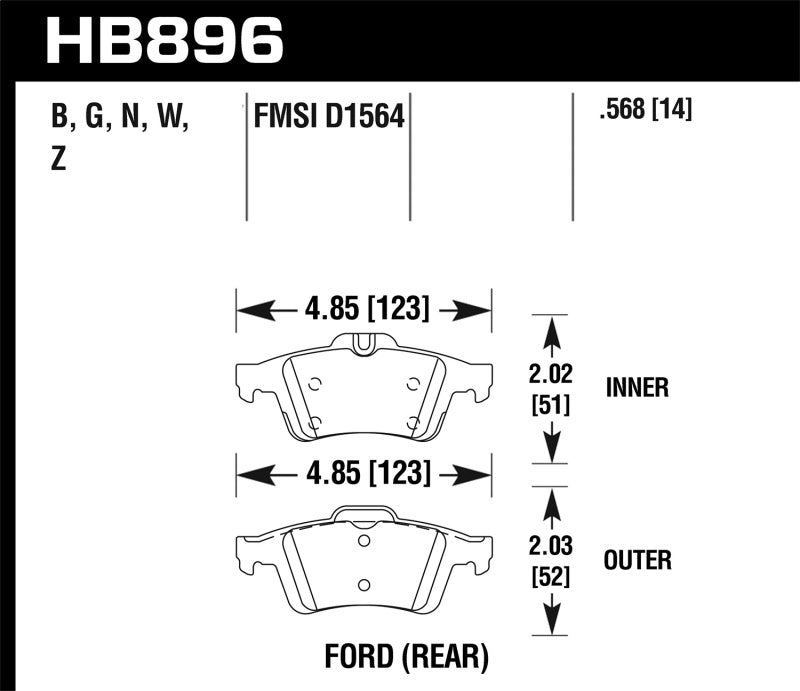 Hawk 16-18 Ford Focus RS PC Rear Brake Pads - 2to4wheels