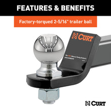 Carica l&#39;immagine nel visualizzatore di Gallery, Curt Loaded Ball Mount w/2-5/16in Ball (2in Shank 7500lbs 2in Drop)