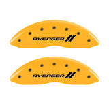 MGP 4 Caliper Covers Engraved Front & Rear With stripes/Avenger Yellow finish black ch