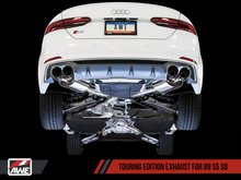 Cargar imagen en el visor de la galería, AWE Tuning Audi B9 S5 Sportback Touring Edition Exhaust - Non-Resonated (Black 102mm Tips)