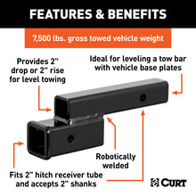 Carica l&#39;immagine nel visualizzatore di Gallery, Curt Receiver Hitch Adapter (2&quot; Shank, 2&quot; Drop, 7,500 lbs.)