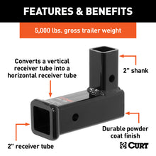 Carica l&#39;immagine nel visualizzatore di Gallery, Curt Vertical Receiver Adapter (2in Shank 5000lbs)