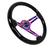 गैलरी व्यूवर में इमेज लोड करें, NRG Reinforced Steering Wheel (350mm / 3in. Deep) Blk Wood w/Blk Matte Spoke/Neochrome Center Mark